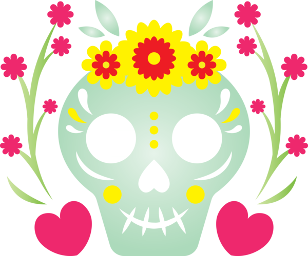 Transparent Day of the Dead Floral design Cut flowers Petal for Día de Muertos for Day Of The Dead