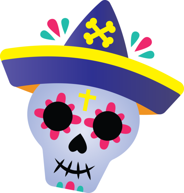 Transparent Day of the Dead Headgear Party hat Hat for Día de Muertos for Day Of The Dead