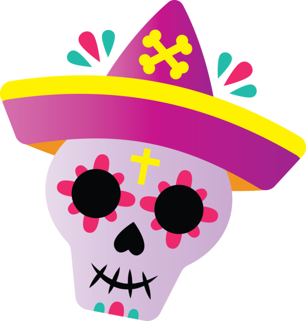 Transparent Day of the Dead Hat Party hat Design for Día de Muertos for Day Of The Dead
