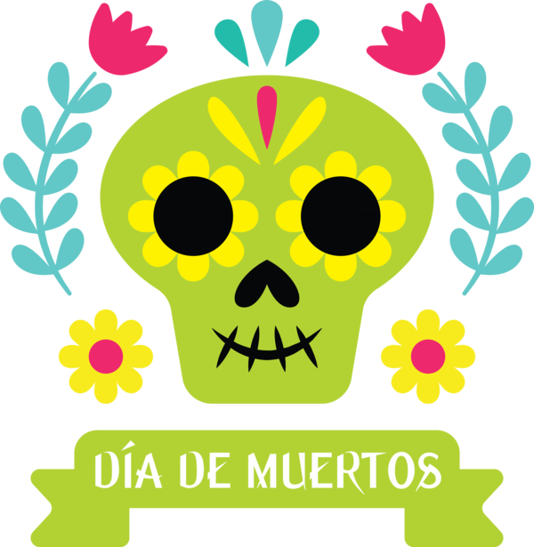 Transparent Day of the Dead Line art Drawing Logo for Día de Muertos for Day Of The Dead