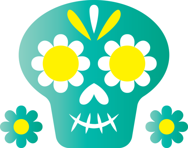 Transparent Day of the Dead Flower Design Cartoon for Día de Muertos for Day Of The Dead