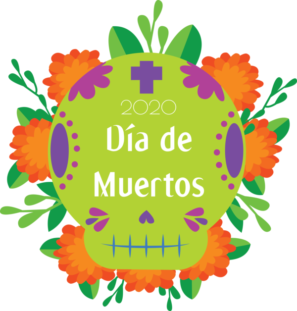 Transparent Day of the Dead Floral design Cut flowers Circle for Día de Muertos for Day Of The Dead