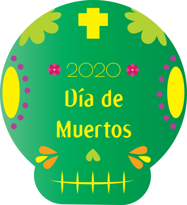 Transparent Day of the Dead Leaf Circle Green for Día de Muertos for Day Of The Dead