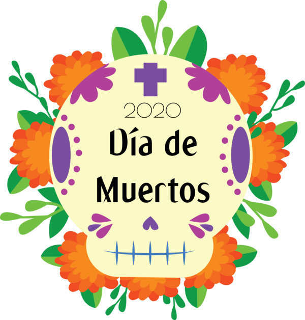 Transparent Day of the Dead Floral design  Orange S.A. for Día de Muertos for Day Of The Dead