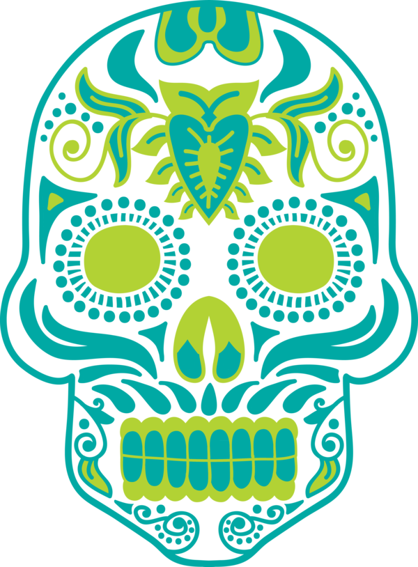 Transparent Day of the Dead Visual arts Leaf Green for Calavera for Day Of The Dead