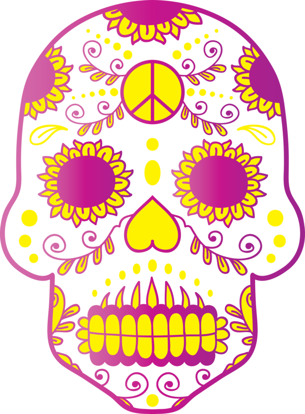 Transparent Day of the Dead Silhouette Portrait Design for Calavera for Day Of The Dead