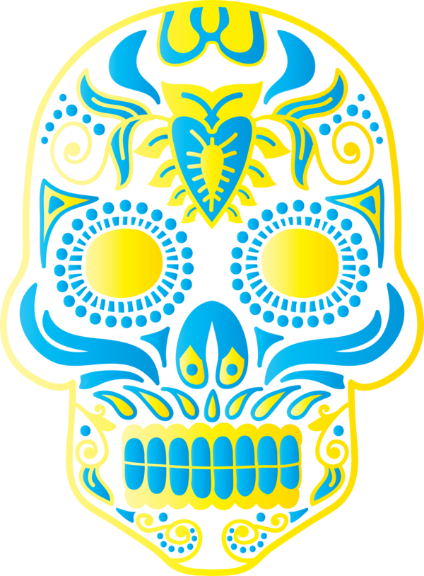 Transparent Day of the Dead Visual arts Yellow Headgear for Calavera for Day Of The Dead