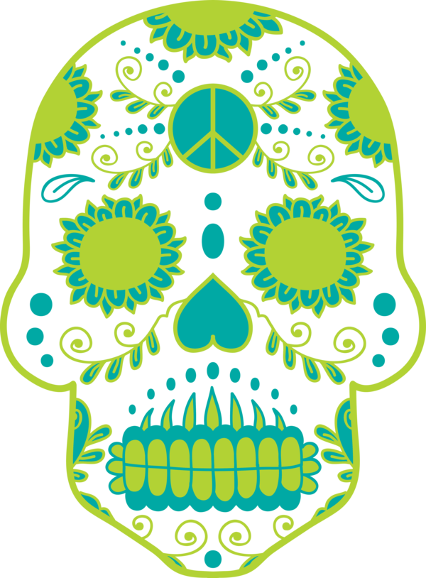 Transparent Day of the Dead Visual arts Leaf Green for Calavera for Day Of The Dead