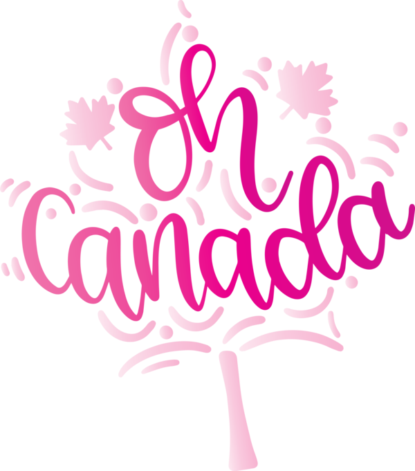 Transparent Canada Day Logo Font Pink M for Happy Canada Day for Canada Day