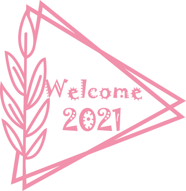 Transparent New Year Paper Design Logo for Welcome 2021 for New Year