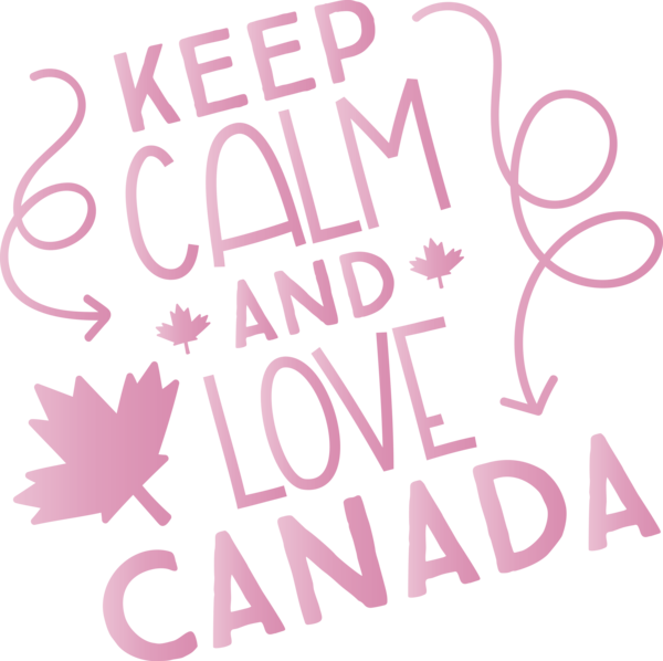Transparent Canada Day Wall decal Logo Pink M for Happy Canada Day for Canada Day