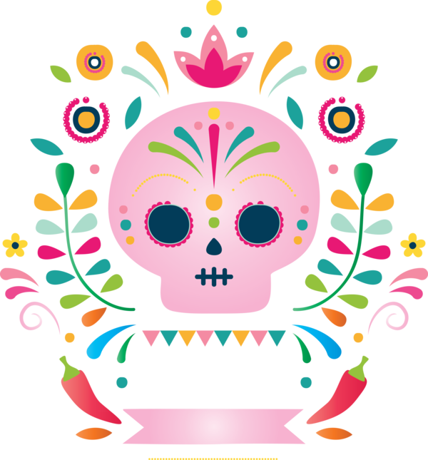 Transparent Day of the Dead Floral design Painting Drawing for Calavera for Day Of The Dead