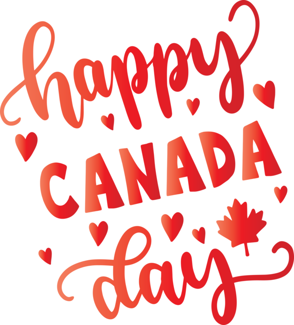 Transparent Canada Day Logo Canada Day Calligraphy for Happy Canada Day for Canada Day
