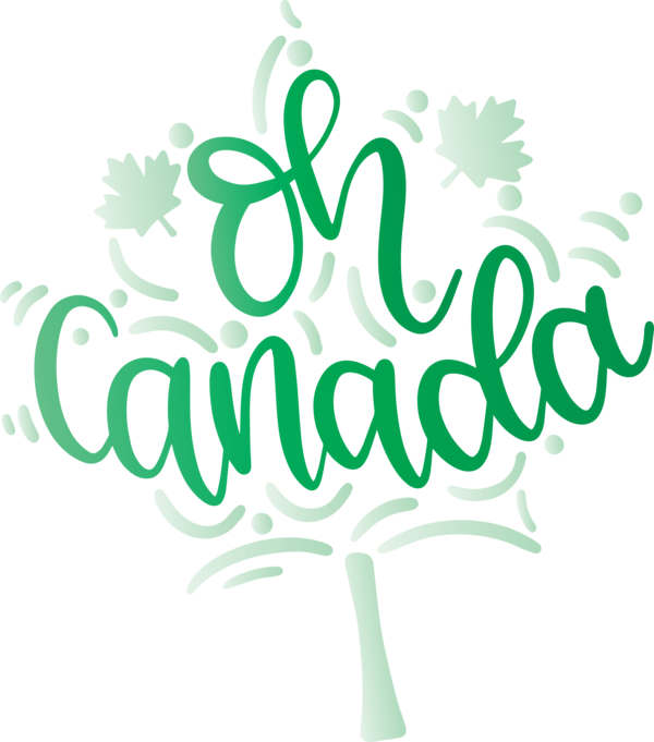 Transparent Canada Day Logo Font Green for Happy Canada Day for Canada Day