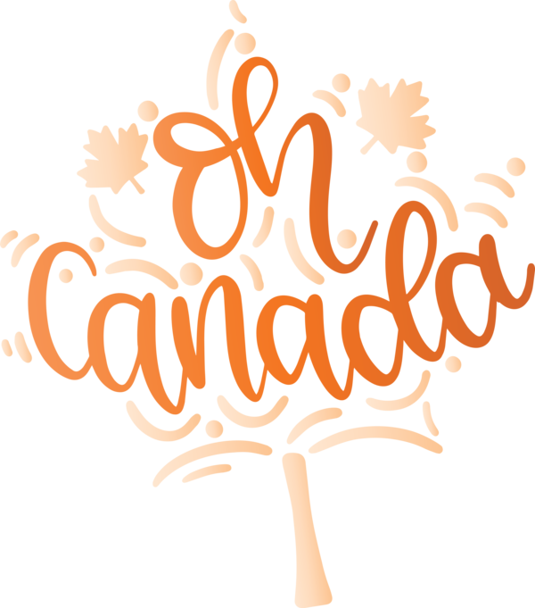 Transparent Canada Day Logo Calligraphy Font for Happy Canada Day for Canada Day