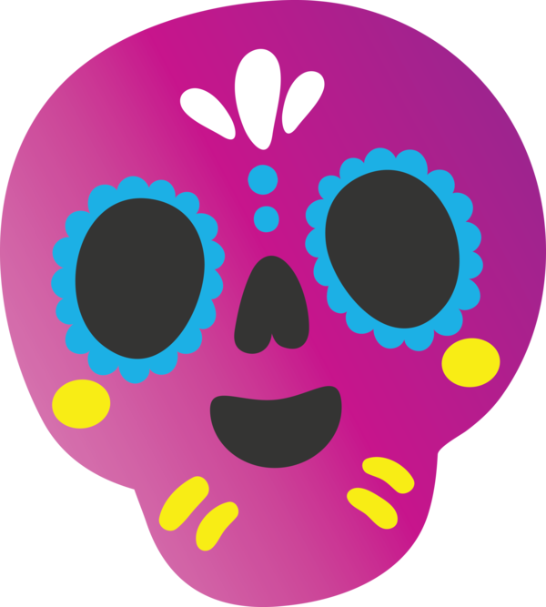 Transparent Day of the Dead Circle Headgear Pink M for Calavera for Day Of The Dead
