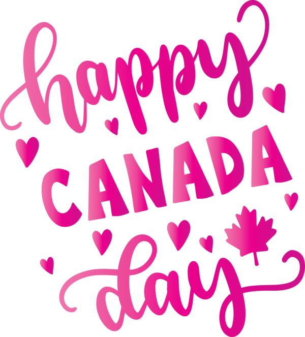 Transparent Canada Day Logo Design Calligraphy for Happy Canada Day for Canada Day