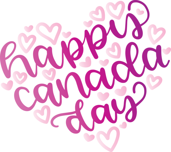 Transparent Canada Day Logo Pink M Meter for Happy Canada Day for Canada Day