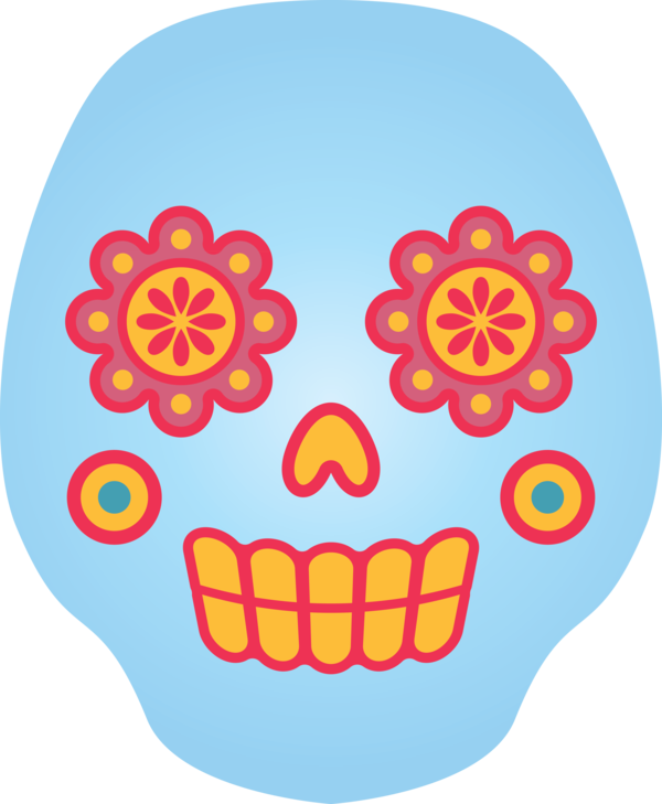 Transparent Day of the Dead Smile Watercolor painting Smiley for Calavera for Day Of The Dead