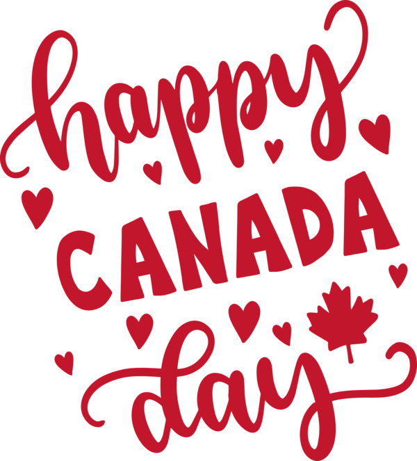 Transparent Canada Day Design Logo Calligraphy for Happy Canada Day for Canada Day
