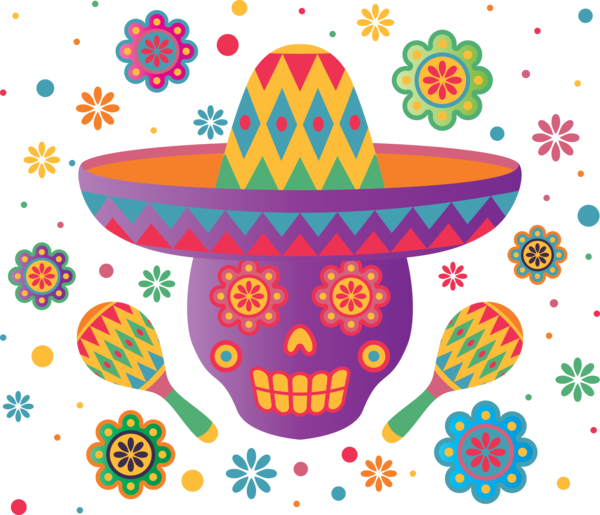 Transparent Day of the Dead Easter egg Line Pattern for Calavera for Day Of The Dead