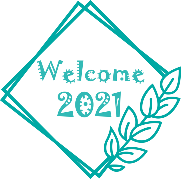 Transparent New Year Design Text Logo for Welcome 2021 for New Year
