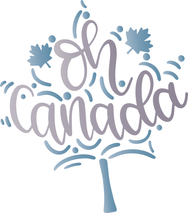 Transparent Canada Day Logo Calligraphy Font for Happy Canada Day for Canada Day