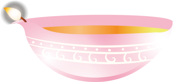 Transparent Diwali Bowl M Pink M Font for Diya for Diwali