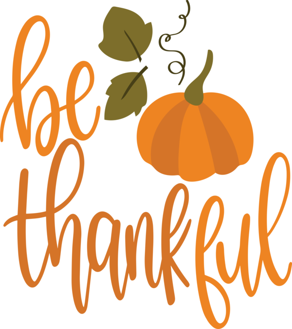 Transparent Thanksgiving Pumpkin Logo Calligraphy for Give Thanks for Thanksgiving