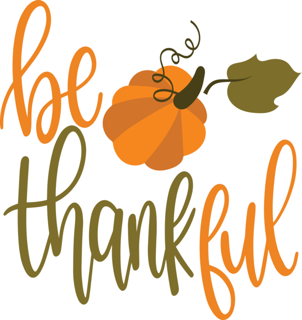 Transparent Thanksgiving Pumpkin Logo Text for Give Thanks for Thanksgiving
