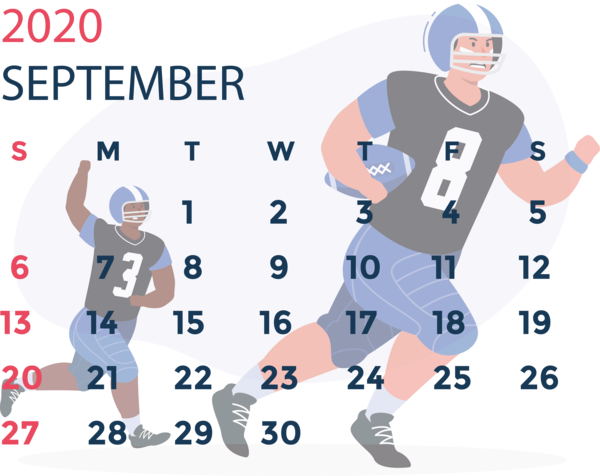 Transparent New Year Team sport Logo for Printable 2020 Calendar for New Year