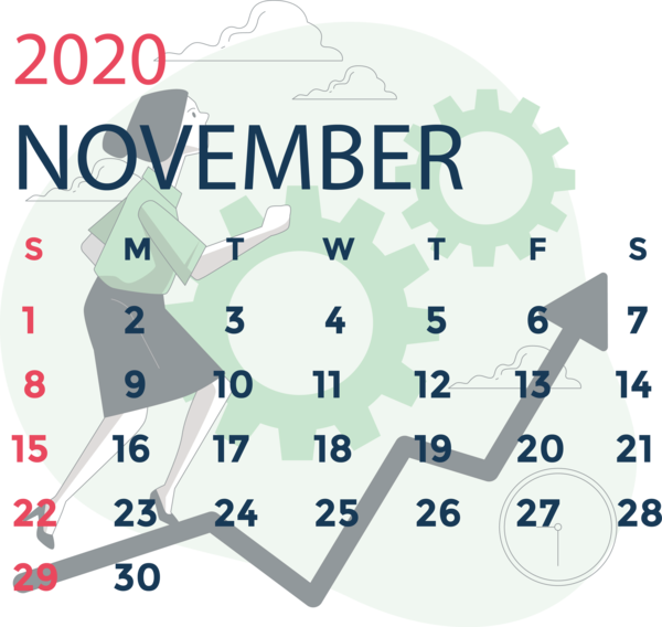 Transparent New Year Line Point Area for Printable 2020 Calendar for New Year