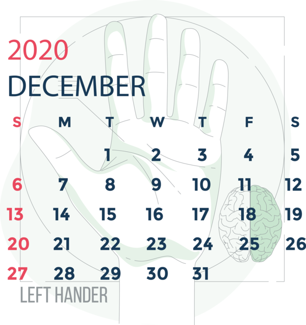 Transparent New Year Drawing Paper Line for Printable 2020 Calendar for New Year