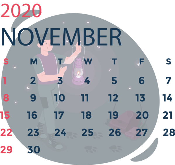 Transparent New Year Font Clock Calendar System for Printable 2020 Calendar for New Year