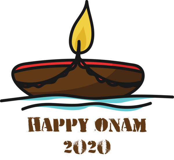 Transparent Onam Logo Line Design for Onam Harvest Festival for Onam