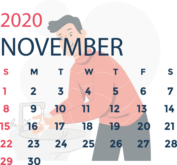 Transparent New Year Logo Design Font for Printable 2020 Calendar for New Year
