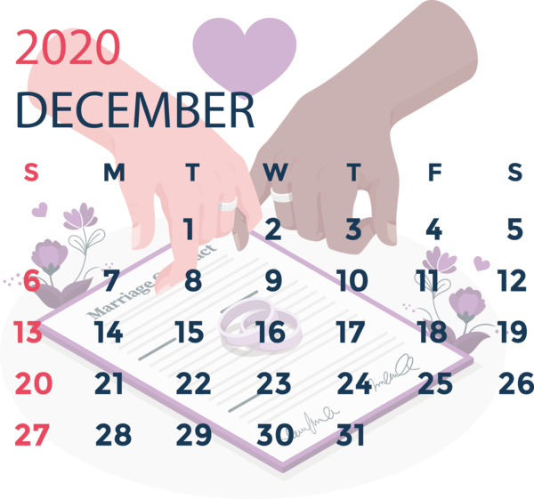 Transparent New Year Line Font Point for Printable 2020 Calendar for New Year