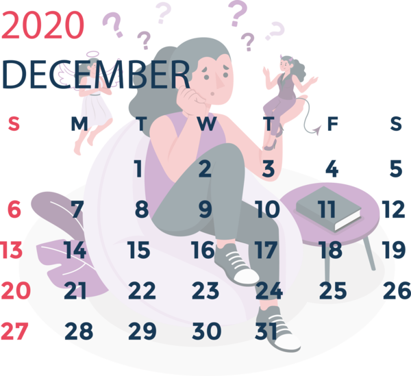 Transparent New Year Line art  Icon for Printable 2020 Calendar for New Year