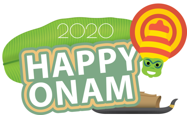 Transparent Onam Logo Font Yellow for Onam Harvest Festival for Onam
