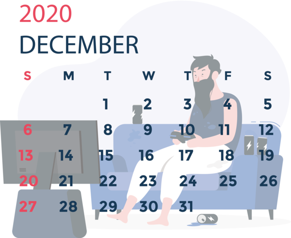 Transparent New Year Vector Line for Printable 2020 Calendar for New Year