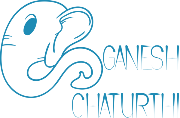 Transparent Ganesh Chaturthi Logo Font Line for Vinayaka Chaturthi for Ganesh Chaturthi