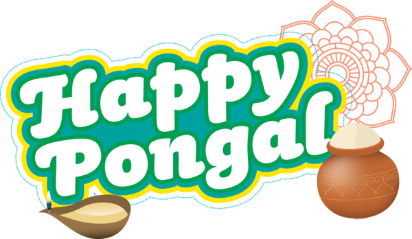 Transparent Pongal Logo Text Line for Thai Pongal for Pongal