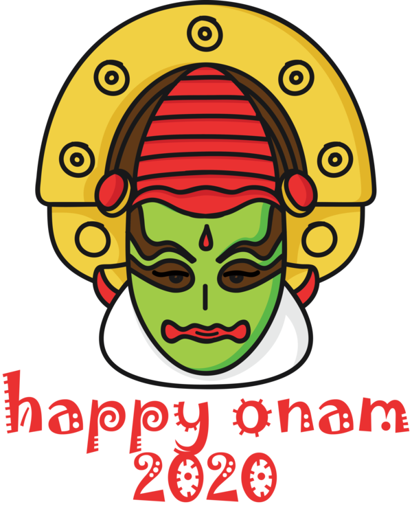 Transparent Onam Jokerman Smiley Face for Onam Harvest Festival for Onam