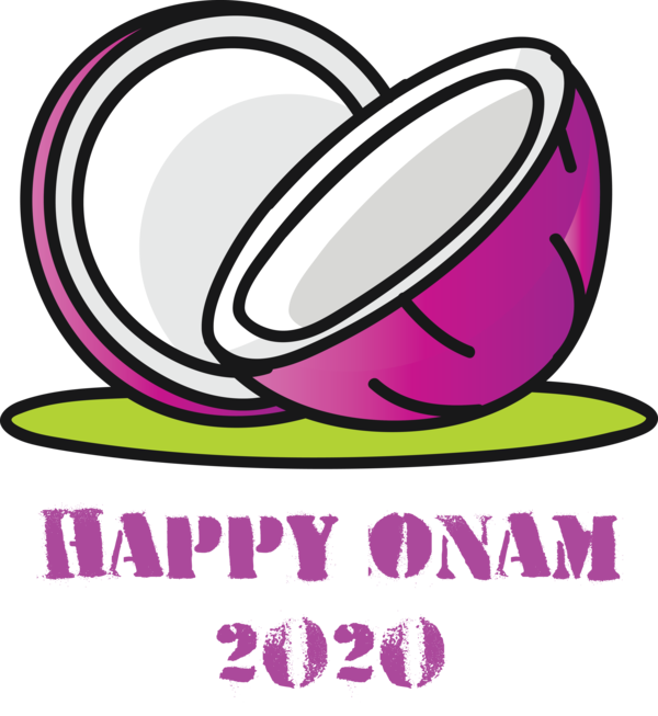 Transparent Onam Logo Purple Produce for Onam Harvest Festival for Onam