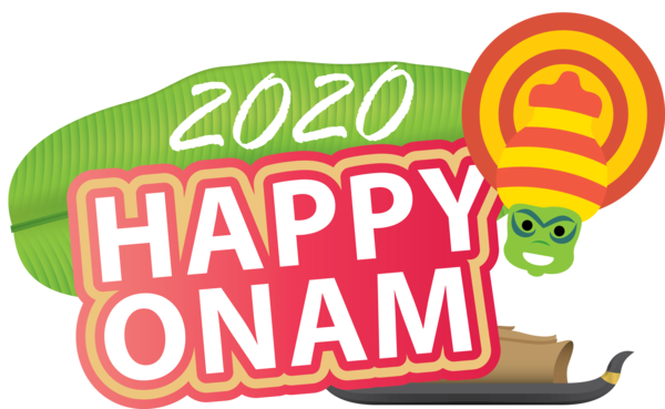 Transparent Onam Logo Text Line for Onam Harvest Festival for Onam