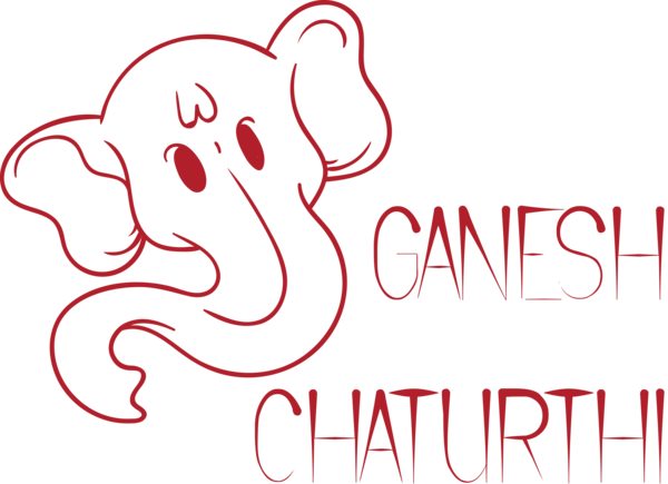 Transparent Ganesh Chaturthi Design Logo Text for Vinayaka Chaturthi for Ganesh Chaturthi