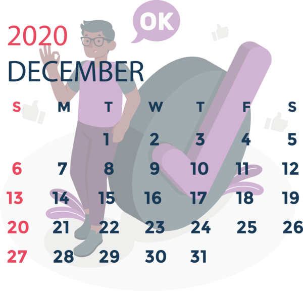 Transparent New Year Design Shoe Angle for Printable 2020 Calendar for New Year