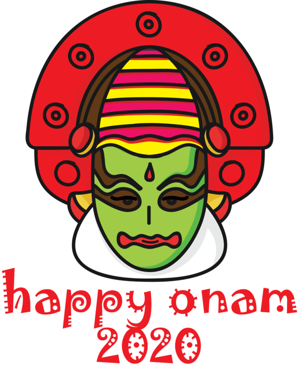 Transparent Onam Jokerman Smiley Headgear for Onam Harvest Festival for Onam