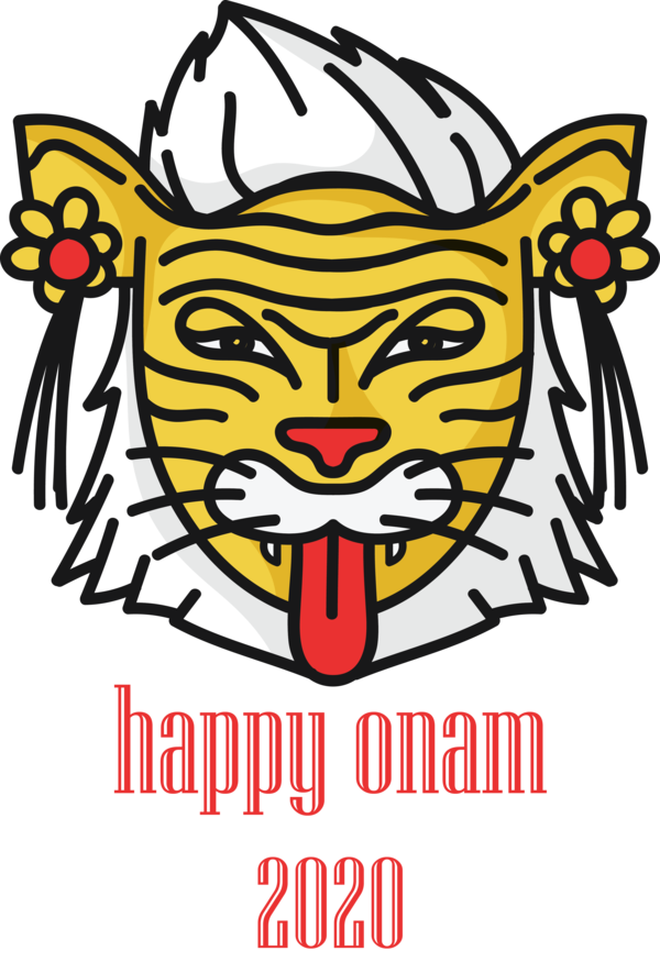 Transparent Onam Whiskers Visual arts Tiger for Onam Harvest Festival for Onam