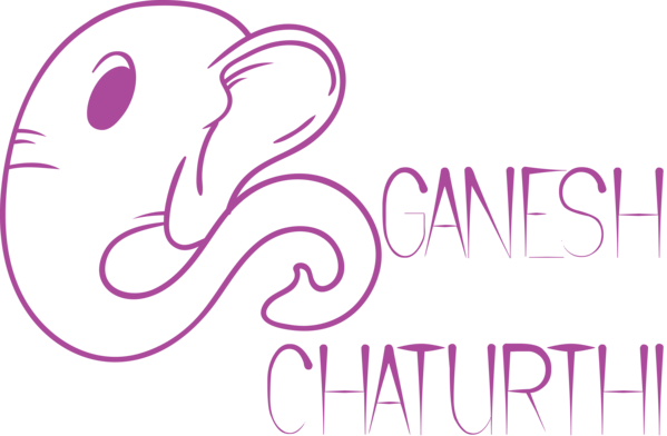 Transparent Ganesh Chaturthi Design Logo Line for Vinayaka Chaturthi for Ganesh Chaturthi